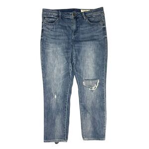 Pistola Women’s 33 Premium Denim Medium Wash Distressed High Rise Crop Jeans